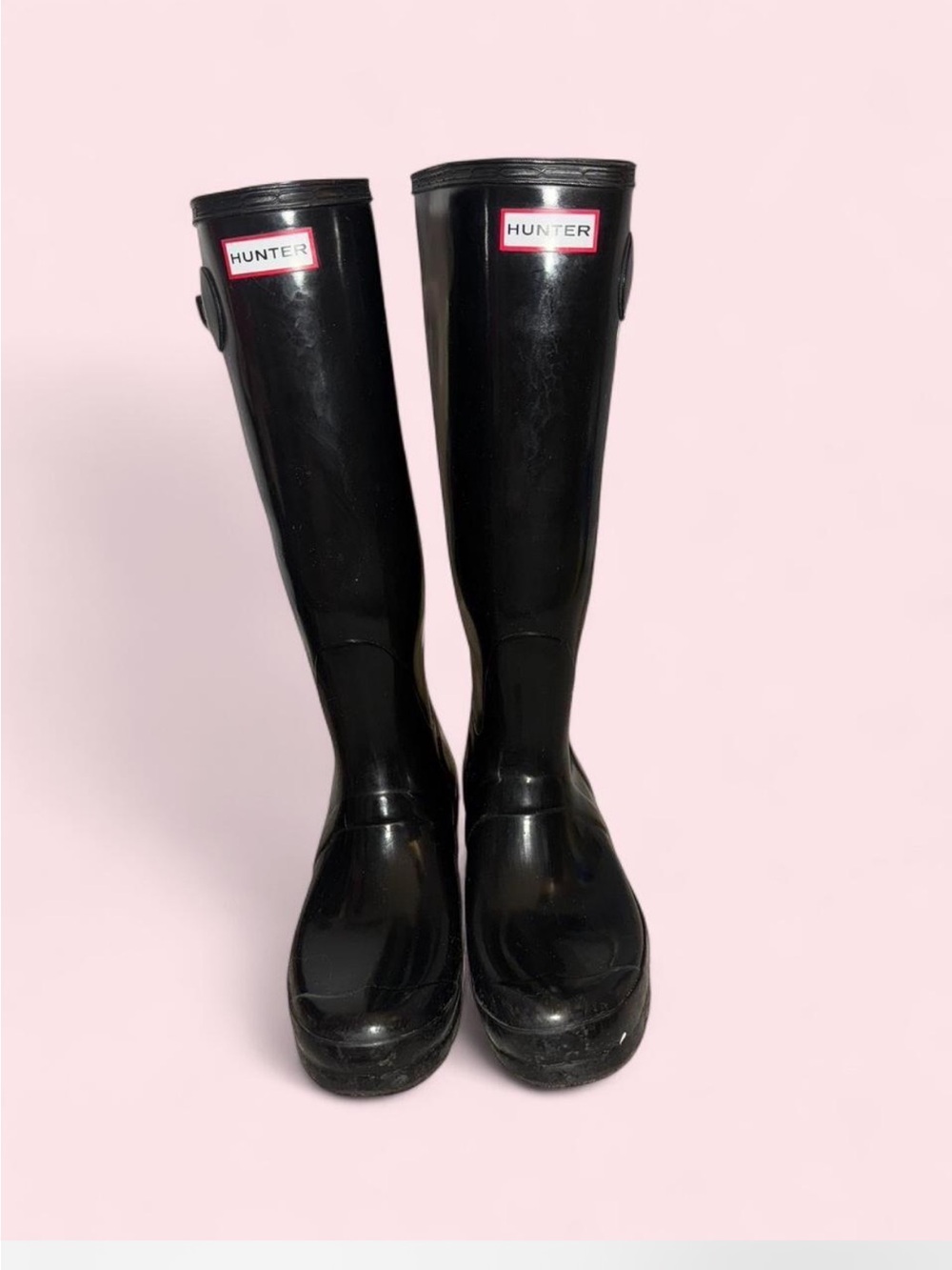 Hunter Original Tall Gloss Rain Boots Black Women’s Size 8